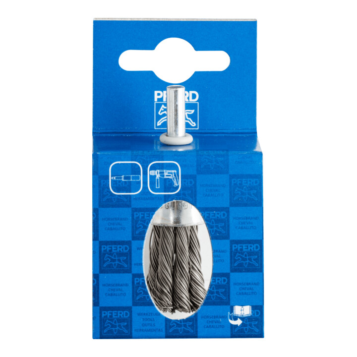 PFERD TOOLS POS Pinselbürste gezopft PBG Ø19 mm Schaft-Ø6 mm Stahl-Draht-Ø0,50