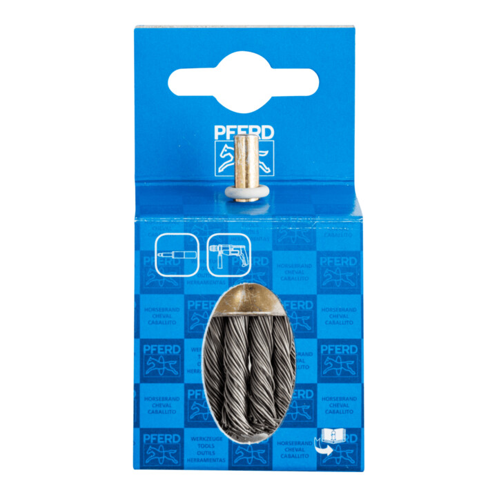 PFERD TOOLS POS Pinselbürste gezopft PBG Ø30mm Schaft-Ø6 mm Stahl-Draht-Ø0,50