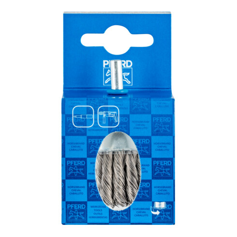 PFERD TOOLS POS Pinselbürste mit Kunststoffschutz gezopft PBG Ø30mm Schaft-Ø6 mm Edelstahl-Draht-Ø0,35