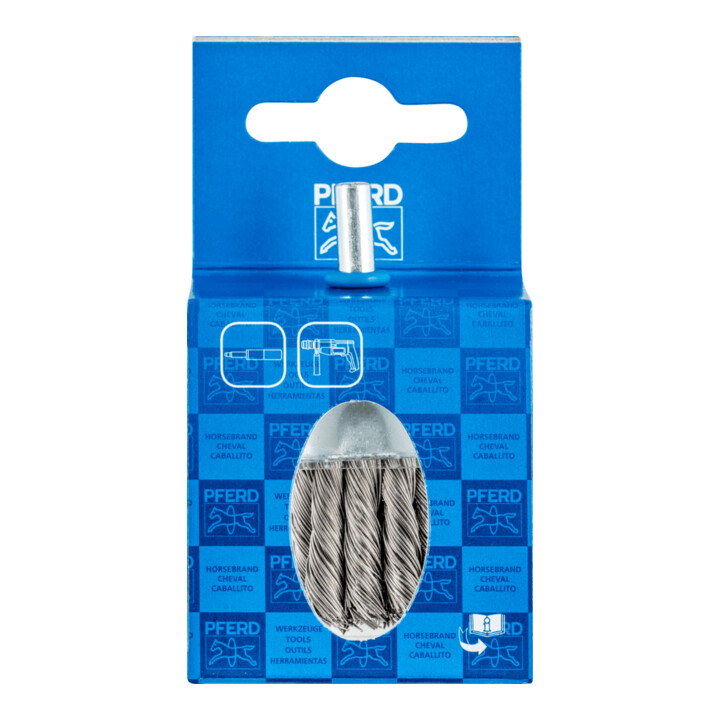 PFERD TOOLS POS Pinselbürste mit Kunststoffschutz gezopft PBG Ø30mm Schaft-Ø6 mm Edelstahl-Draht-Ø0,35