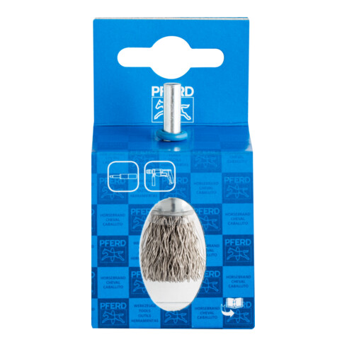 PFERD TOOLS POS Pinselbürste ungezopft PBU Ø 15 mm Schaft-Ø 6 mm Edelstahl-Draht-Ø 0,35 mm (10)