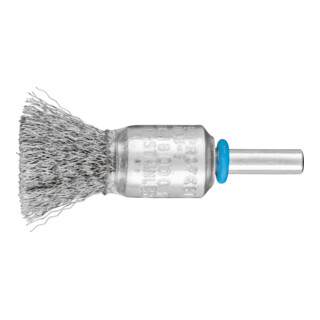 PFERD TOOLS POS Pinselbürste ungezopft PBU Ø15 mm Schaft-Ø6 mm Edelstahl-Draht-Ø0,20
