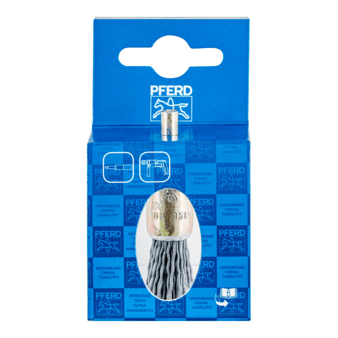 PFERD TOOLS POS Pinselbürste ungezopft PBU Ø15 mm Schaft-Ø6 mm SiC-Filament-Ø0,90 Korn 180 (10)