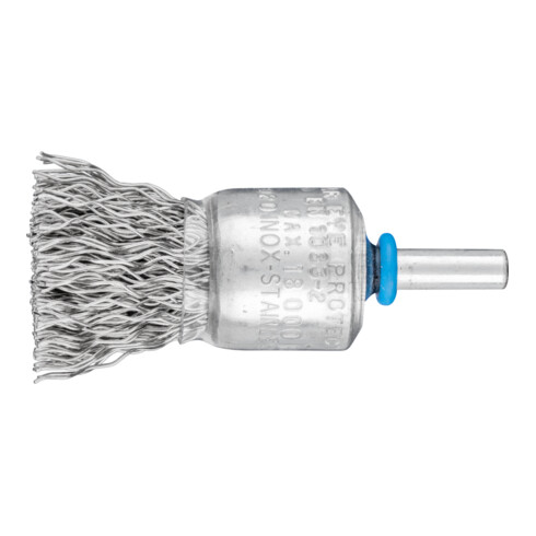 PFERD TOOLS POS Pinselbürste ungezopft PBU Ø20mm Schaft-Ø6 mm Edelstahl-Draht-Ø0,50