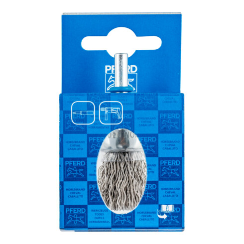 PFERD TOOLS POS Pinselbürste ungezopft PBU Ø20mm Schaft-Ø6 mm Edelstahl-Draht-Ø0,50