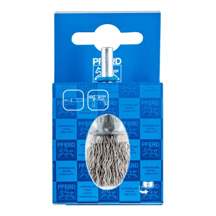 PFERD TOOLS POS Pinselbürste ungezopft PBU Ø20mm Schaft-Ø6 mm Edelstahl-Draht-Ø0,50