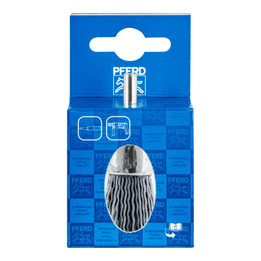 PFERD TOOLS POS Pinselbürste ungezopft PBU Ø20mm Schaft-Ø6 mm SiC-Filament-Ø0,90 Korn 180