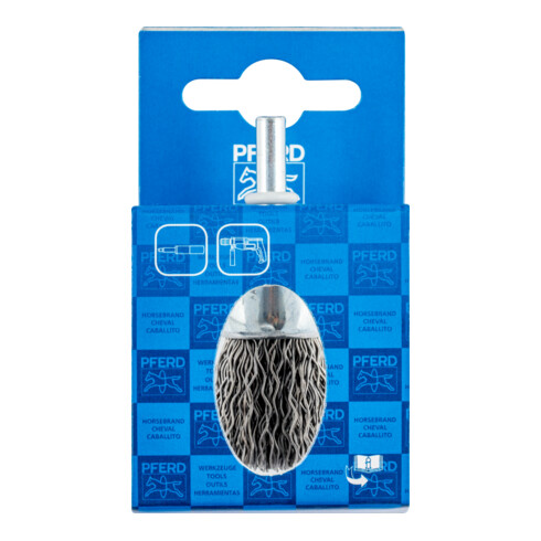 PFERD TOOLS POS Pinselbürste ungezopft PBU Ø20mm Schaft-Ø6 mm Stahl-Draht-Ø0,50