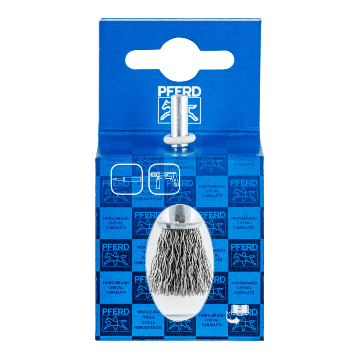 PFERD TOOLS POS Pinselbürste ungezopft PBU Ø 15 mm Schaft-Ø 6 mm Stahl-Draht-Ø 0,35 mm (10)