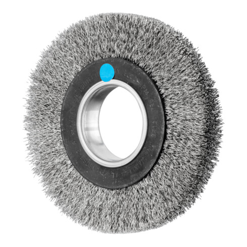 PFERD TOOLS POS Rundbürste breit ungezopft RBU Ø150x25xvariable Bohrung Edelstahl-Draht-Ø0,30 Schleifbock