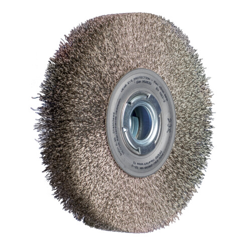 PFERD TOOLS POS Rundbürste breit ungezopft RBU Ø200x38xvariable Bohrung Edelstahl-Draht-Ø0,30 Schleifbock