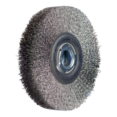 PFERD TOOLS POS Rundbürste breit ungezopft RBU Ø200x38xvariable Bohrung Stahl-Draht-Ø0,30 Schleifbock