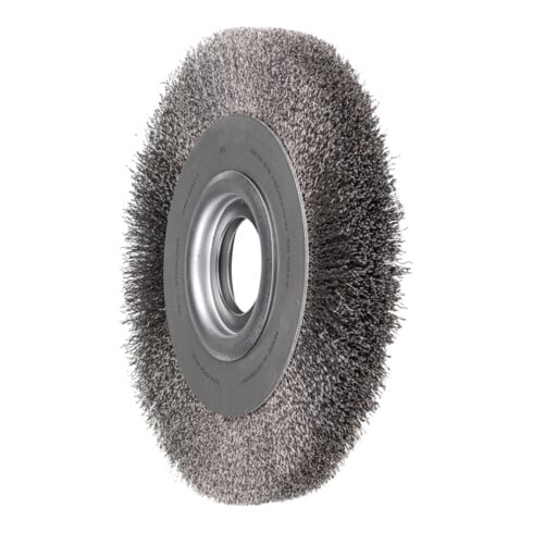 PFERD TOOLS POS Rundbürste breit ungezopft RBU Ø250x30xvariable Bohrung Edelstahl-Draht-Ø0,30 Schleifbock