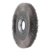 PFERD TOOLS POS Rundbürste breit ungezopft RBU Ø250x30xvariable Bohrung Edelstahl-Draht-Ø0,30 Schleifbock