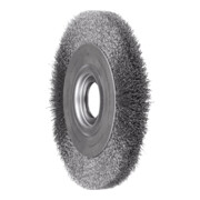 PFERD TOOLS POS Rundbürste breit ungezopft RBU Ø250x30xvariable Bohrung Stahl-Draht-Ø0,30 Schleifbock