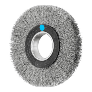 PFERD TOOLS POS Rundbürste breit ungezopft RBU Ø180x25xvariable Bohrung Edelstahl-Draht-Ø0,30 Schleifbock
