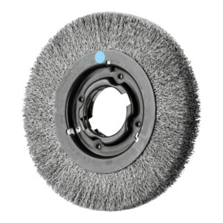 PFERD TOOLS POS Rundbürste breit ungezopft RBU Ø200x25xvariable Bohrung Edelstahl-Draht-Ø0,30 Schleifbock