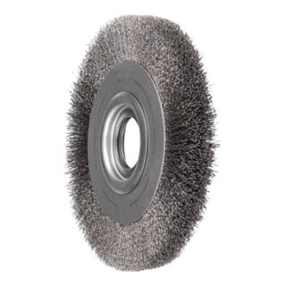 PFERD TOOLS POS Rundbürste breit ungezopft RBU Ø250x30xvariable Bohrung Edelstahl-Draht-Ø0,30 Schleifbock