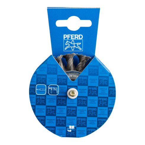 PFERD TOOLS POS Rundbürste gezopft RBG Ø76x6 mm Schaft-Ø6 mm Stahl-Draht-Ø0,35