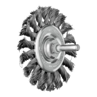 PFERD TOOLS POS Rundbürste gezopft RBG Ø76x6 mm Schaft-Ø6 mm Stahl-Draht-Ø0,35