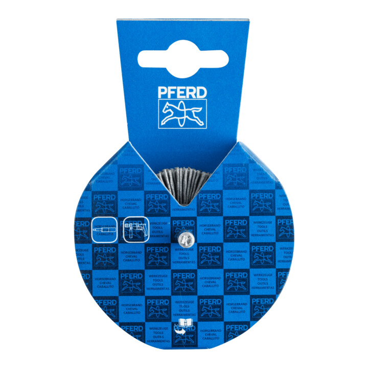 PFERD TOOLS POS Rundbürste ungezopft RBU Ø50x15 mm Schaft-Ø6 mm SiC-Filament-Ø0,90 Korn 180 (10)