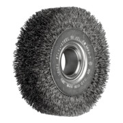 PFERD TOOLS Rundbürste breit ungezopft RBU Ø100x28xvariable Bohrung Stahl-Draht-Ø0,30 Schleifbock