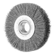 PFERD TOOLS Rundbürste breit ungezopft RBU Ø125x28xvariable Bohrung Stahl-Draht-Ø0,30 Schleifbock
