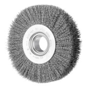 PFERD TOOLS Rundbürste breit ungezopft RBU Ø125x28xvariable Bohrung Stahl-Draht-Ø0,30 Schleifbock