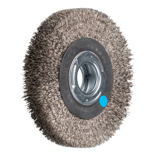 PFERD TOOLS Rundbürste breit ungezopft RBU Ø150x25xvariable Bohrung Edelstahl-Draht-Ø0,30 Schleifbock