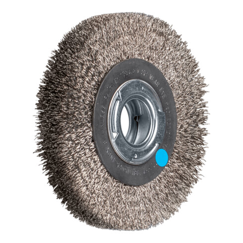 PFERD TOOLS Rundbürste breit ungezopft RBU Ø150x25xvariable Bohrung Edelstahl-Draht-Ø0,30 Schleifbock