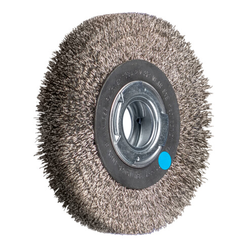 PFERD TOOLS Rundbürste breit ungezopft RBU Ø150x25xvariable Bohrung Edelstahl-Draht-Ø0,30 Schleifbock