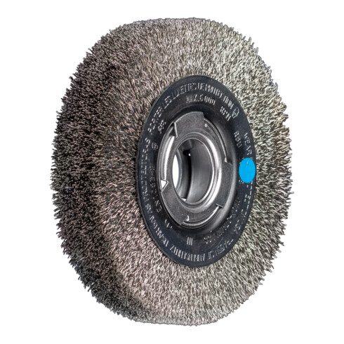 PFERD TOOLS Rundbürste breit ungezopft RBU Ø150x38xvariable Bohrung Edelstahl-Draht-Ø0,30 Schleifbock