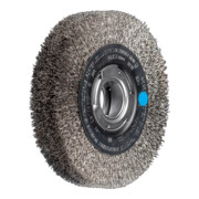 PFERD TOOLS Rundbürste breit ungezopft RBU Ø150x38xvariable Bohrung Edelstahl-Draht-Ø0,30 Schleifbock