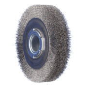 PFERD TOOLS Rundbürste breit ungezopft RBU Ø150x38xvariable Bohrung Stahl-Draht-Ø0,20 Schleifbock