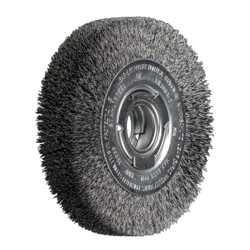 PFERD TOOLS Rundbürste breit ungezopft RBU Ø150x38xvariable Bohrung Stahl-Draht-Ø0,30 Schleifbock