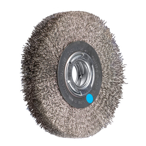 PFERD TOOLS Rundbürste breit ungezopft RBU Ø180x25xvariable Bohrung Edelstahl-Draht-Ø0,30 Schleifbock
