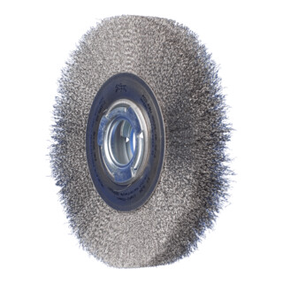 PFERD TOOLS Rundbürste breit ungezopft RBU Ø180x25xvariable Bohrung Stahl-Draht-Ø0,20 Schleifbock