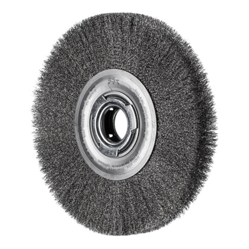 PFERD TOOLS Rundbürste breit ungezopft RBU Ø200x25xvariable Bohrung Edelstahl-Draht-Ø0,20 Schleifbock