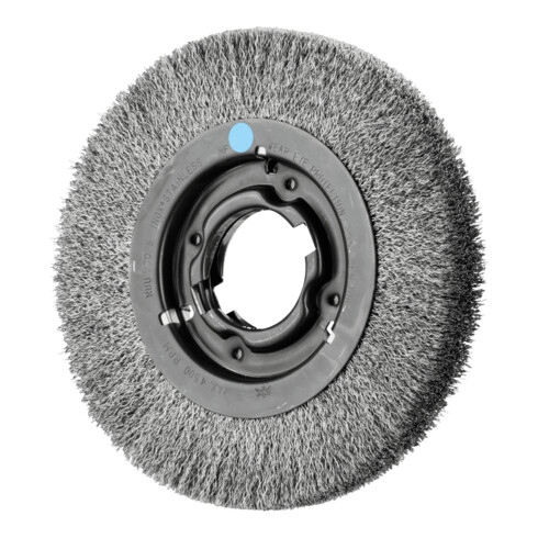PFERD TOOLS Rundbürste breit ungezopft RBU Ø200x25xvariable Bohrung Edelstahl-Draht-Ø0,30 Schleifbock