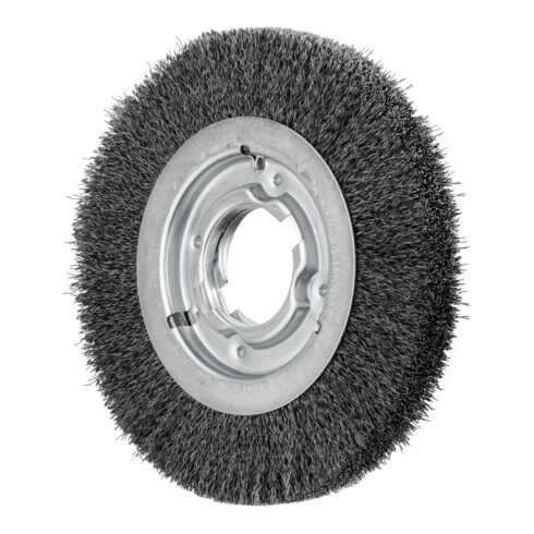 PFERD TOOLS Rundbürste breit ungezopft RBU Ø200x25xvariable Bohrung Stahl-Draht-Ø0,30 Schleifbock