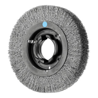 PFERD TOOLS Rundbürste breit ungezopft RBU Ø200x38xvariable Bohrung Edelstahl-Draht-Ø0,30 Schleifbock