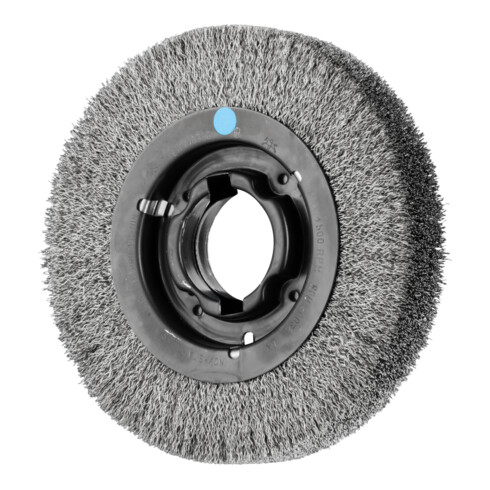 PFERD TOOLS Rundbürste breit ungezopft RBU Ø200x38xvariable Bohrung Edelstahl-Draht-Ø0,30 Schleifbock