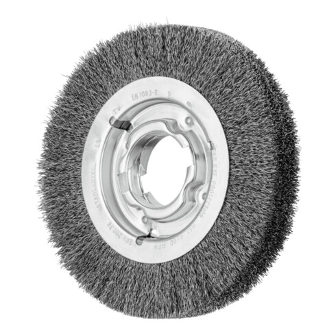 PFERD TOOLS Rundbürste breit ungezopft RBU Ø200x38xvariable Bohrung Stahl-Draht-Ø0,30 Schleifbock