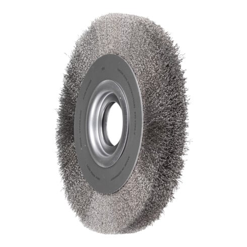 PFERD TOOLS Rundbürste breit ungezopft RBU Ø250x30xvariable Bohrung Edelstahl-Draht-Ø0,20 Schleifbock