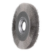 PFERD TOOLS Rundbürste breit ungezopft RBU Ø250x30xvariable Bohrung Edelstahl-Draht-Ø0,20 Schleifbock