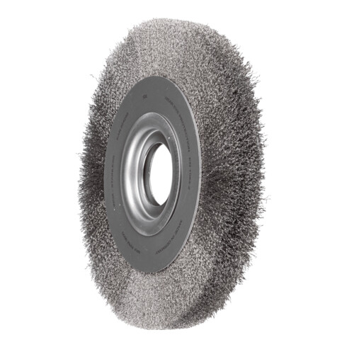 PFERD TOOLS Rundbürste breit ungezopft RBU Ø250x30xvariable Bohrung Edelstahl-Draht-Ø0,20 Schleifbock