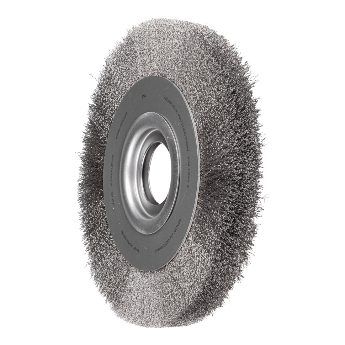 PFERD TOOLS Rundbürste breit ungezopft RBU Ø250x30xvariable Bohrung Edelstahl-Draht-Ø0,20 Schleifbock