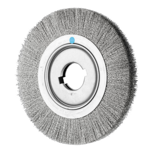 PFERD TOOLS Rundbürste breit ungezopft RBU Ø250x30xvariable Bohrung Edelstahl-Draht-Ø0,30 Schleifbock