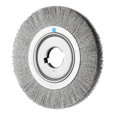 PFERD TOOLS Rundbürste breit ungezopft RBU Ø250x30xvariable Bohrung Edelstahl-Draht-Ø0,30 Schleifbock