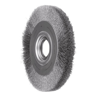 PFERD TOOLS Rundbürste breit ungezopft RBU Ø250x30xvariable Bohrung Stahl-Draht-Ø0,20 Schleifbock